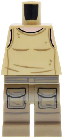 Body SMART Minifigure, Torso with Dark Tan Hips and Legs with SW Luke Skywalker Tank Top and Pockets Pattern