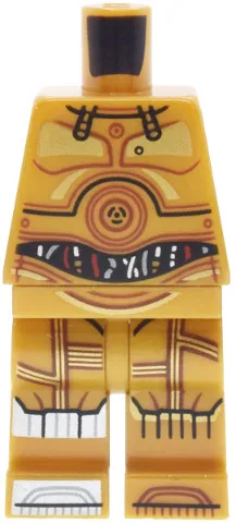 Body SMART Minifigure, Torso with Pearl Gold Hips and Legs with SW C-3PO with Red and Silver Wires Pattern