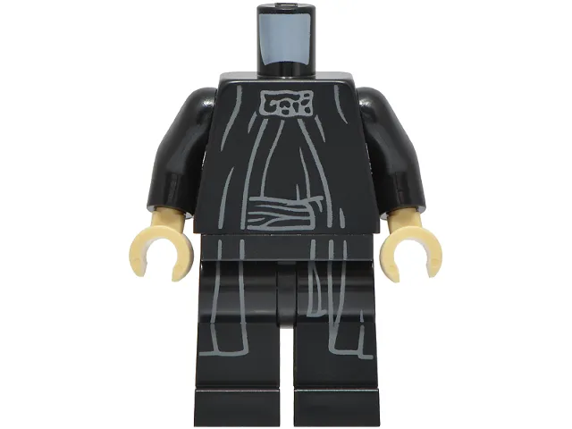 Body SMART Minifigure, Torso with Black Hips and Legs with SW Sith Robe with Belt and Dark Silver Neck Adornment Pattern (Palpatine) / Black Arms / Tan Hands