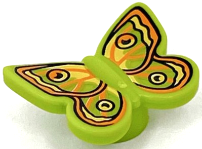 Butterfly / Moth with Stud Holder with Yellow, Orange and Black Wings Pattern