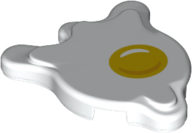 Tile, Round 2 x 2 Splat with Side Extensions with Egg Yolk Pattern