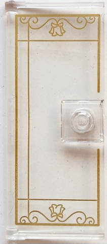 Door 1 x 3 x 6 with Stud Handle with Gold Lattice, Flowers and Filigree Pattern