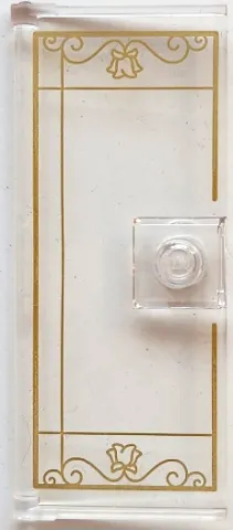 Door 1 x 3 x 6 with Stud Handle with Gold Lattice, Flowers and Filigree Pattern