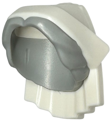 Minifigure, Hair Combo, Hat with Hair, Nursing / Nurse Cap with Molded Light Bluish Gray Hair Pattern