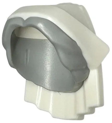 Minifigure, Hair Combo, Hat with Hair, Nursing / Nurse Cap with Molded Light Bluish Gray Hair Pattern