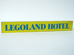 Train Level Crossing Center Rail Cap Insert with 'Legoland HOTEL' Pattern (Sticker) - Set 6390