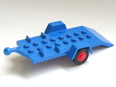 Vehicle, Trailer Base 4 x 8 Bed with Red Wheels and Tires