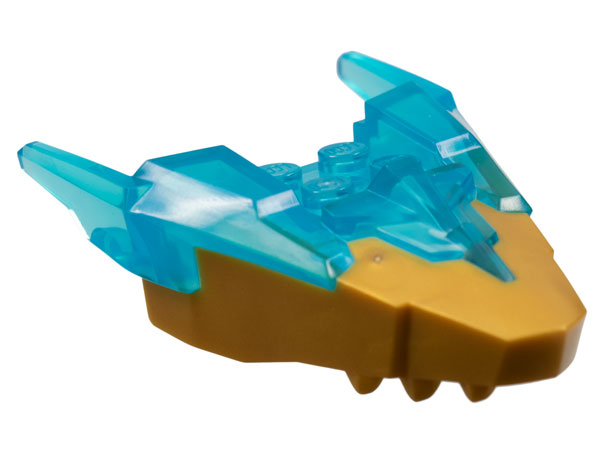 Dragon Head (Ninjago) Jaw Upper with Horns with Molded Pearl Gold Face Pattern