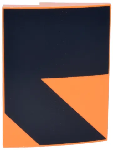 Slope, Curved 3 x 4 x 2/3 with Black Angled Shape Pattern Model Right Side