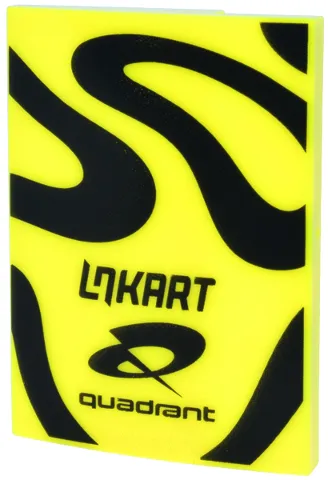 Slope, Curved 3 x 4 x 2/3 with Black Squiggly Lines and 'LNKART' LN Racing Kart and 'quadrant' Logos Pattern