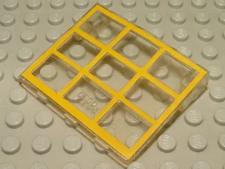 Garage Door Glass without Counterweights - Yellow Frame Pattern without Hinge Pins