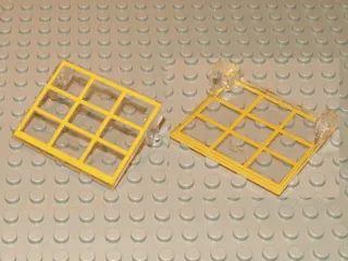 Garage Door Glass without Counterweights - Yellow Frame Pattern with Hinge Pins