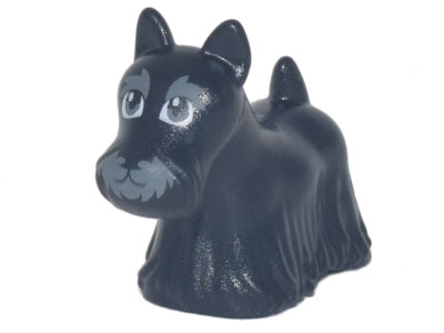 Dog, Terrier Scottish (Scottie) with Dark Bluish Gray Eyes, Eyebrows, and Muzzle Pattern