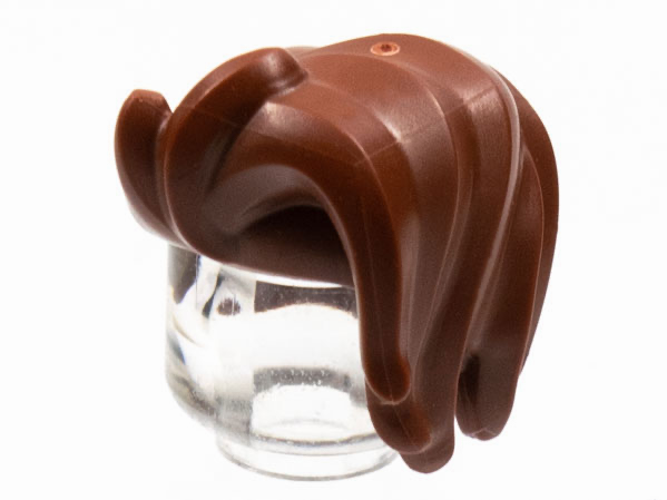 Minifigure, Hair Short in Back, Spiked Bangs, Long Part to Left