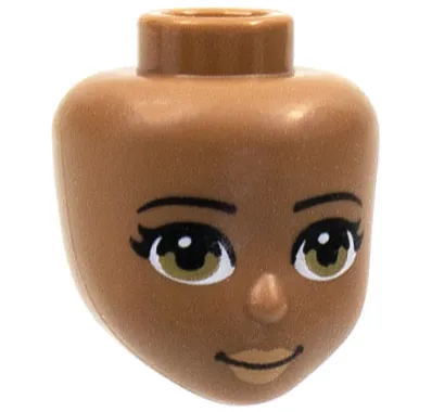 Mini Doll, Head Friends with Black Eyebrows, Dark Tan Eyes, Light Nougat Lips, and Closed Mouth Pattern