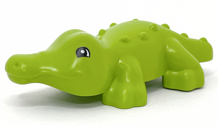 Duplo Alligator / Crocodile Baby Hatchling with Black Eyes Pattern