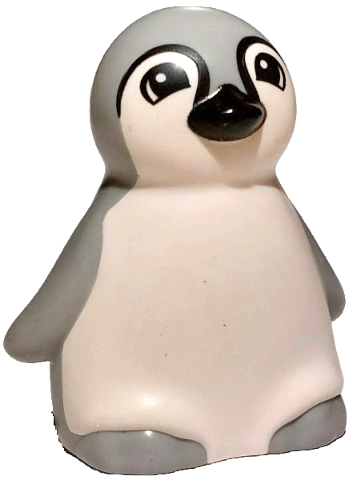 Duplo Penguin Baby with Molded White Stomach and Face and Printed Black Beak and Eyes with Contours Pattern