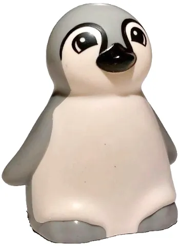 Duplo Penguin Baby with Molded White Stomach and Face and Printed Black Beak and Eyes with Contours Pattern