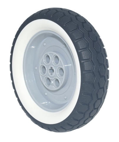 Wheel 62.3mm D. x 20.3mm Motorcycle with Molded White Wall Outer Rim Pattern with Black Tire 75.1mm D. x 20mm Motorcycle (84772pb01 / 80542)