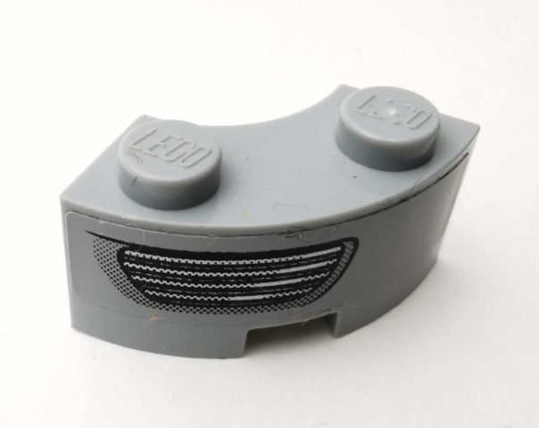 Brick, Round Corner 2 x 2 Macaroni with Stud Notch and Reinforced Underside with Headlight Pattern Model Left Side (Sticker) - Set 75910