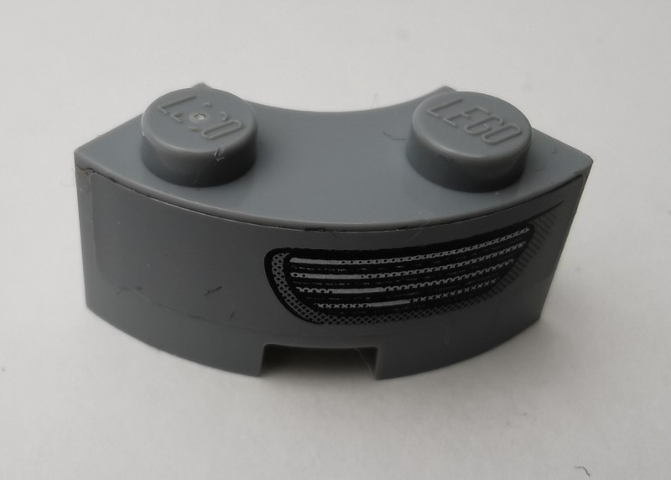 Brick, Round Corner 2 x 2 Macaroni with Stud Notch and Reinforced Underside with Headlight Pattern Model Right Side (Sticker) - Set 75910