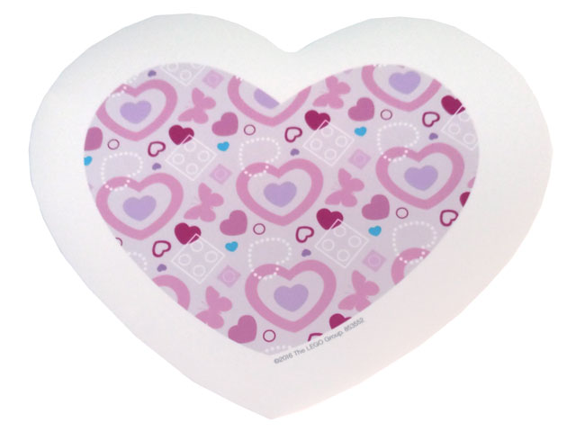 Plastic Part for Set 853552 - Heart Touch Pad with White Border, Butterflies, Hearts, and 2 x 2 Studs Pattern