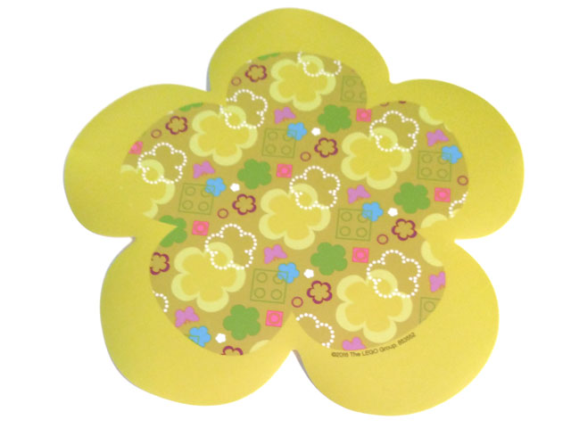 Plastic Part for Set 853552 - Flower Touch Pad with Mustard Yellow Border, Butterflies, Flowers, and 2 x 2 Studs Pattern