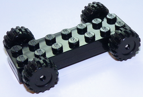 Vehicle, Base Fast Food Racer 2 x 7 x 2/3 with Black Wheels