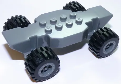Vehicle, Base Fast Food Racer 4 x 10 Lifted with Dark Bluish Gray Wheels and Black Tires