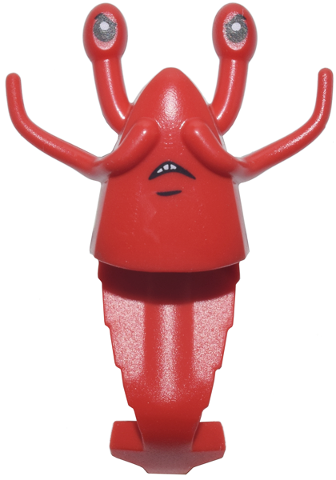 Minifigure, Head, Modified Shrimp with Black Eyes, White Pupils, and Mouth with Teeth Pattern