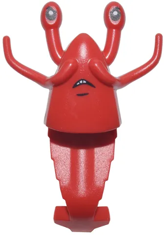 Minifigure, Head, Modified Shrimp with Black Eyes, White Pupils, and Mouth with Teeth Pattern