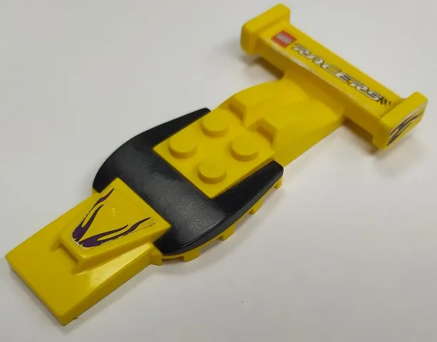 Vehicle, Top Fast Food Racer 4 x 10 with Curved Black Windshield, Air Intakes and Rear Spoiler with LEGO Logo and 'RACERS' Pattern (Stickers) - Gear McDR4 / McDR7US
