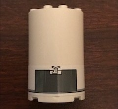 Cylinder Half 2 x 4 x 5 with 1 x 2 Cutout with SW Dark Bluish Gray Hatch Pattern (Sticker) - Set 75244