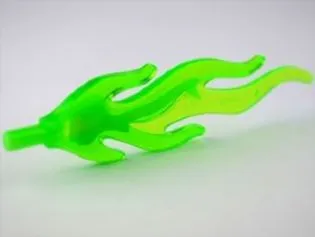 Wave Rounded Straight Large with Bar End (Flame) with Marbled Glow In Dark White Pattern