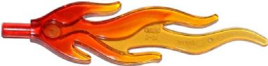 Wave Rounded Straight Large with Bar End (Flame) with Marbled Trans-Orange / Trans-Yellow Pattern (Undetermined Type)