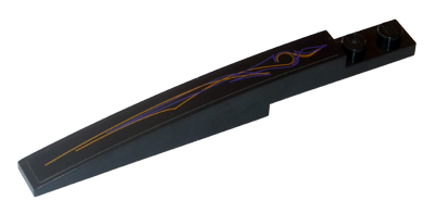 Slope, Curved 10 x 1 with Purple and Gold Geometric Lines Pattern Model Right (Sticker) - Set 5984
