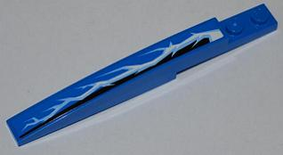 Slope, Curved 10 x 1 with Lightning Pattern Model Left Side (Sticker) - Set 9442