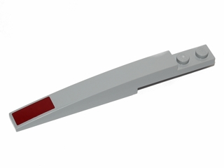 Slope, Curved 10 x 1 with Dark Red Rectangle Pattern on Front (Sticker) - Set 75012