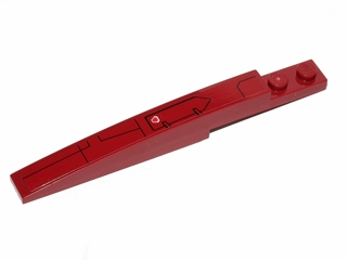 Slope, Curved 10 x 1 with Black Hull Plate Lines Pattern Model Left (Sticker) - Set 75003