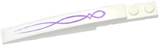 Slope, Curved 10 x 1 with Medium Lavender Swirls Pattern (Sticker) - Set 41077