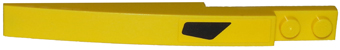 Slope, Curved 10 x 1 with Black Vent on Yellow Background Pattern Model Left (Sticker) - Set 75870