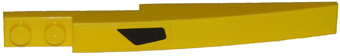 Slope, Curved 10 x 1 with Black Vent on Yellow Background Pattern Model Right (Sticker) - Set 75870