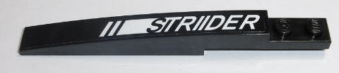 Slope, Curved 10 x 1 with White and Black 'STRIIDER' Pattern Model Left Side (Sticker) - Set 70611