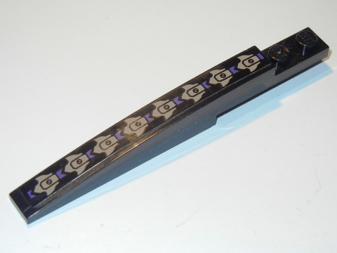 Slope, Curved 10 x 1 with Dark Tan and Dark Purple Pattern (Sticker) - Set 70746