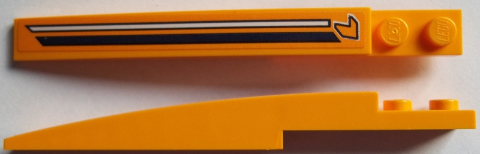 Slope, Curved 10 x 1 with Dark Blue and White Stripes Pattern Model Left Side (Sticker) - Set 60151