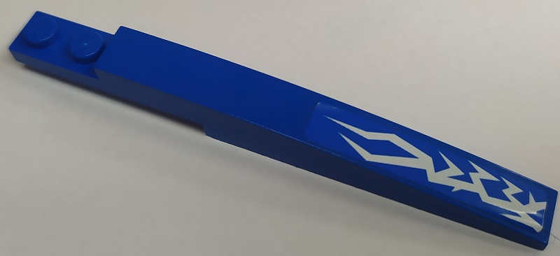 Slope, Curved 10 x 1 with White Lightning on Blue Background Pattern Model Left Side (Sticker) - Set 70731