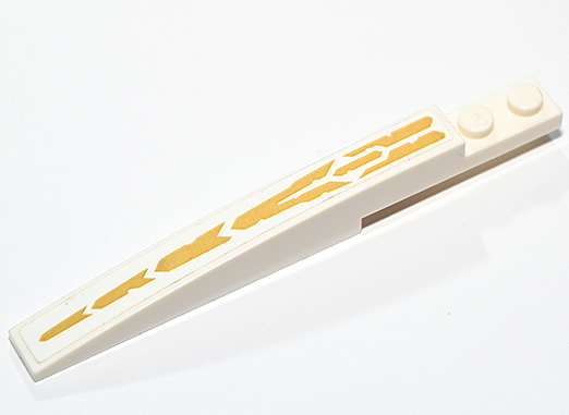 Slope, Curved 10 x 1 with Gold Damaged Tapered Chevrons Pattern (Sticker) - Set 70676