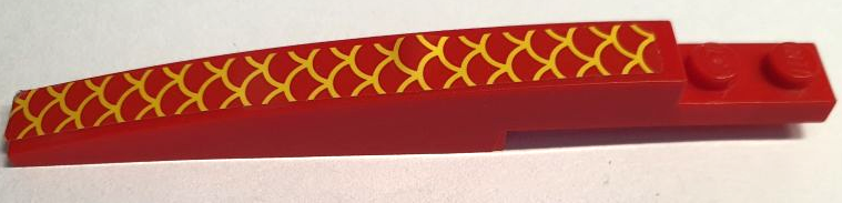 Slope, Curved 10 x 1 with Yellow Scales Pattern A (Sticker) - Set 80103