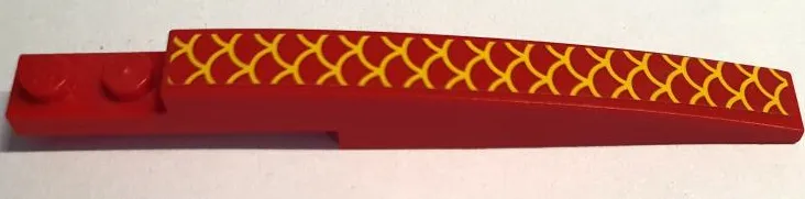 Slope, Curved 10 x 1 with Yellow Scales Pattern B (Sticker) - Set 80103