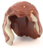 Minifigure, Hair Female Mid-Length with Part over Right Shoulder with Tan Full Length Highlights Pattern